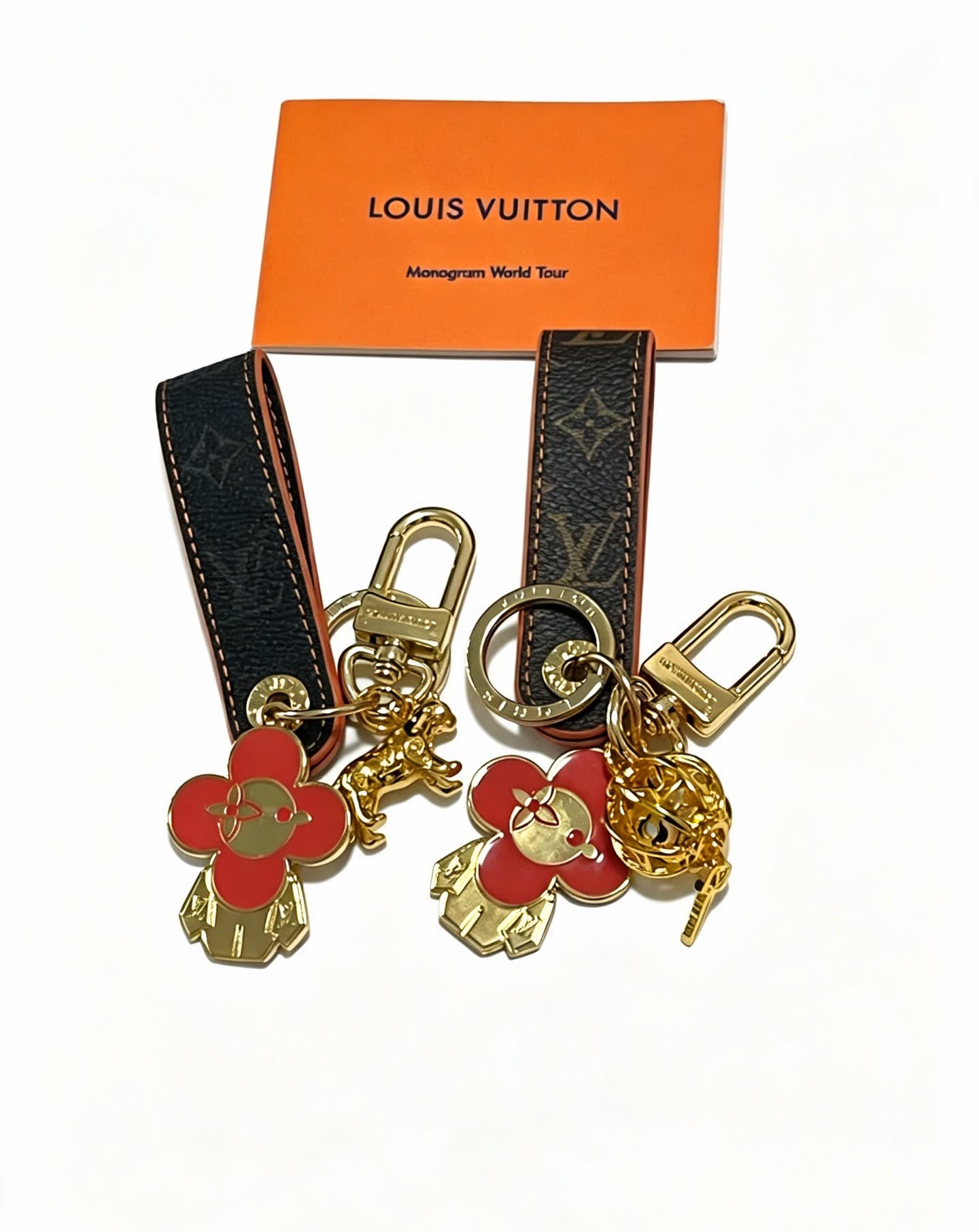 Louis Vuitton Keychain with Flower Charm